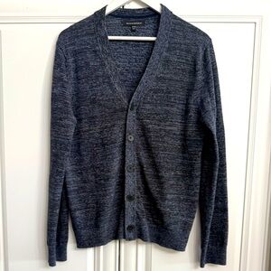 Banana Republic Men’s Size Medium Navy Marled V-Neck Cardigan Sweater w/Buttons